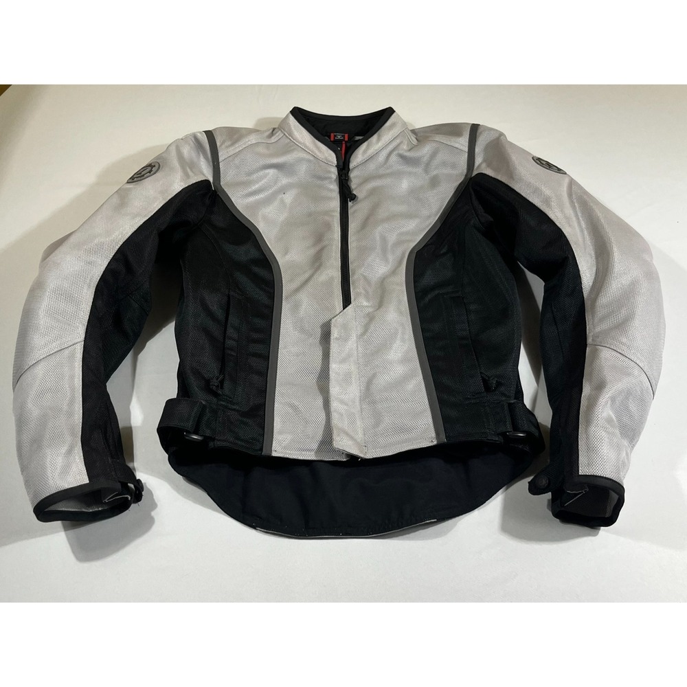 Firstgear Womens MD Medium Motorcycle Jacket Mesh Padded Gray Black Riding Moto